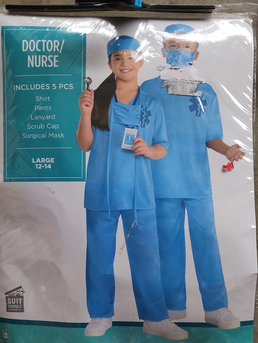 Kids Blue Doctor/Nurse Costume - 5 Piece Scrub Set